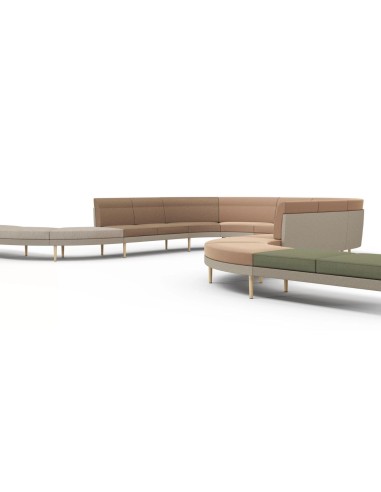 Canapé modulaire en S avec dossier ARCIPELAGO d'accueil professionnel.