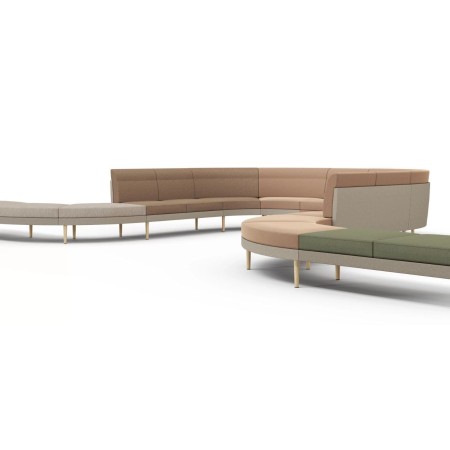 Canapé modulaire en S avec dossier ARCIPELAGO d'accueil professionnel.