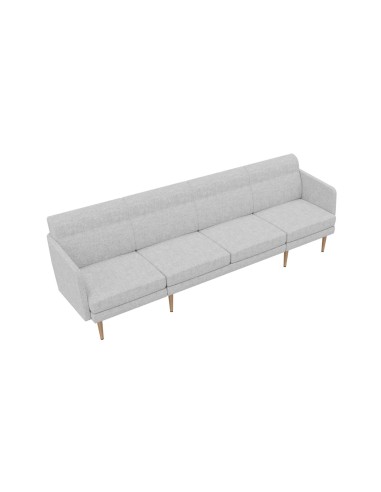 Canapé modulaire gris confortable avec pieds en bois ARCIPELAGO vue de haut.