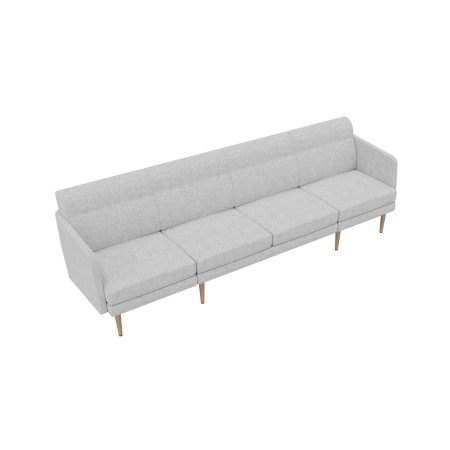 Canapé modulaire gris confortable avec pieds en bois ARCIPELAGO vue de haut.