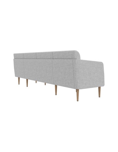 Vue de dos du canapé ARCIPELAGO gris modulaire confortable.