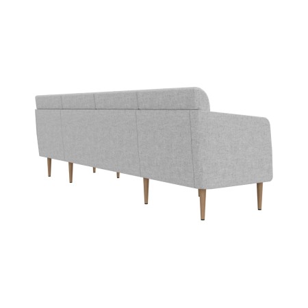Vue de dos du canapé ARCIPELAGO gris modulaire confortable.
