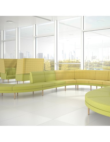 Système modulaire de canapés et banquettes pour salle d'attente et accueil ARCIPELAGO.