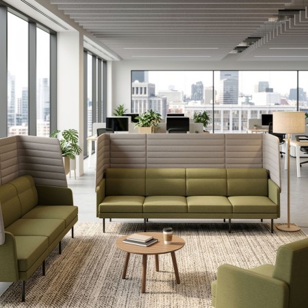 Canapé modulaire 4 places ARCIPELAGO avec haut dossier acoustique. 2