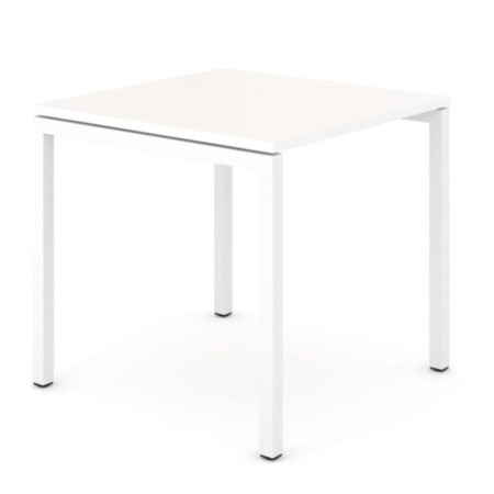 Table de réunion carrée plateau blanc - Nova U