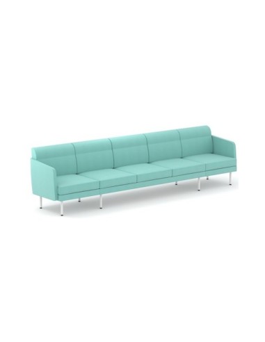 Canapé modulaire professionnel ARCIPELAGO 5 places avec accoudoirs et piètement métal.
