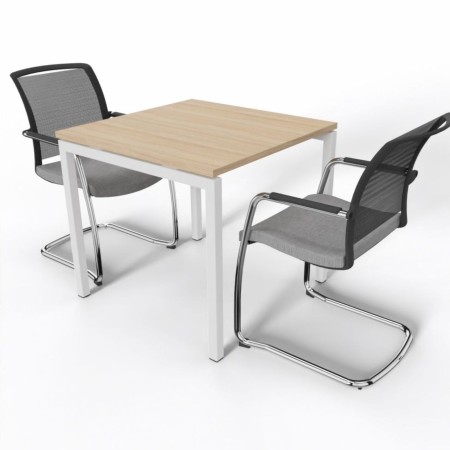 Table de réunion carrée plateau blanc - Nova U 2
