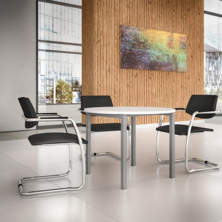 Table de réunion ronde plateau bois - Nova U 2