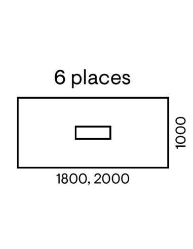 Dimensions table de réunion 6 places avec top access - Nova U