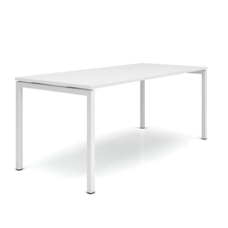 Table de réunion rectangulaire plateau blanc - Nova U