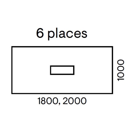 Dimensions table de réunion 6 places avec top access - Nova U