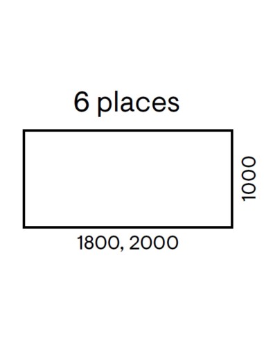 Dimensions table de réunion 6 places - Nova U
