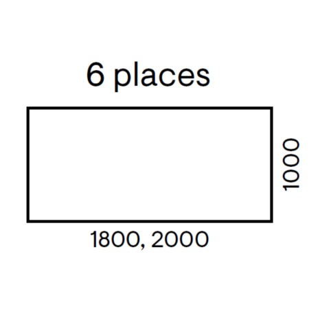 Dimensions table de réunion 6 places - Nova U