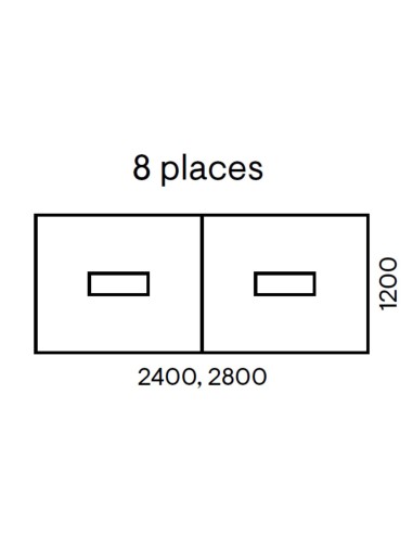 Dimensions table de réunion 8 à 10 places avec top access - Nova U