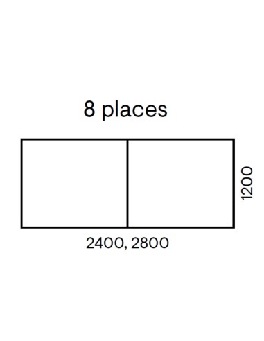 Dimensions table de réunion 8 à 10 places - Nova U
