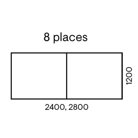 Dimensions table de réunion 8 à 10 places - Nova U