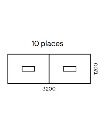 Dimensions table de réunion 10 places avec top access - Nova U