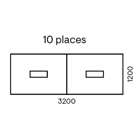 Dimensions table de réunion 10 places avec top access - Nova U