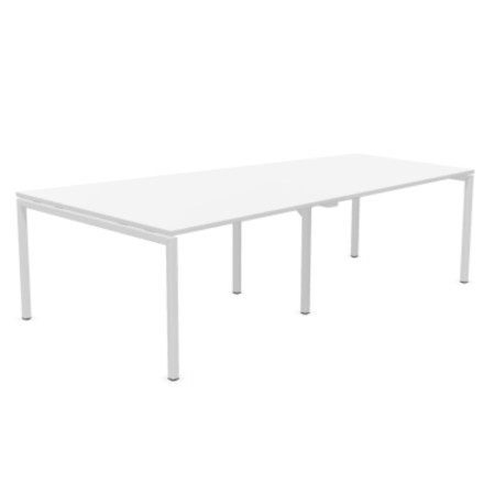 Table de réunion trapézoïdale plateau blanc - Nova U