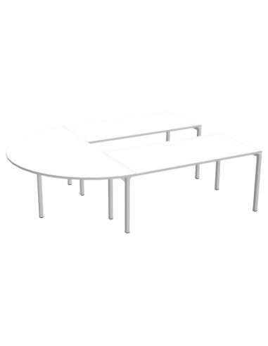 Table de réunion en U plateau blanc - Nova U