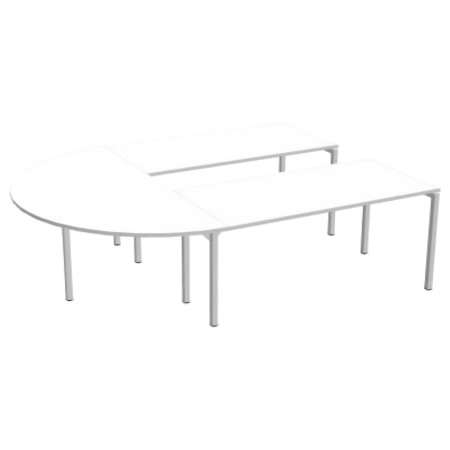 Table de réunion en U plateau blanc - Nova U