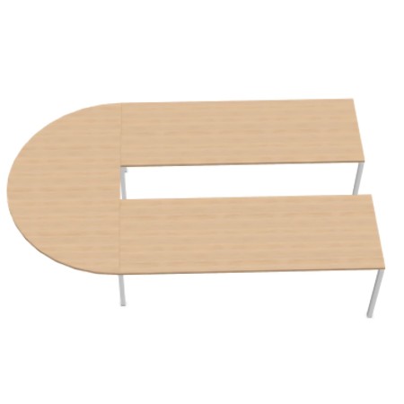 Vue de dessus de la table de réunion en U - Nova U