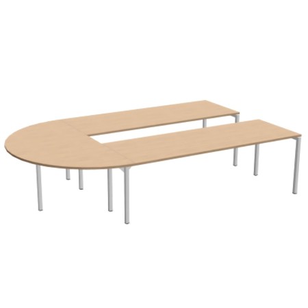 Table de réunion en U finition bois - Nova U