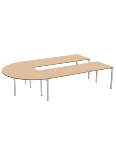 Table de réunion en U finition bois - Nova U