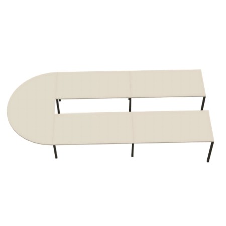 Vue de dessus de la table de réunion en U - Nova U