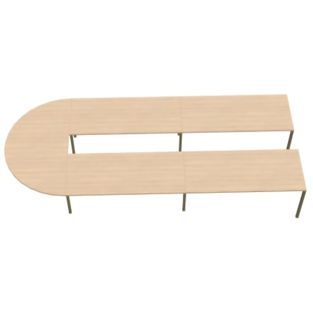 Vue de dessus de la table de réunion en U - Nova U