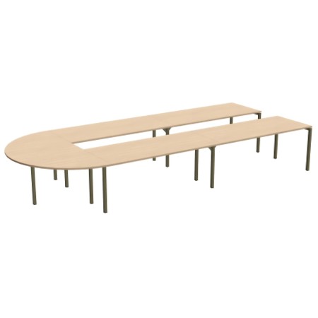 Table de réunion en U finition bois - Nova U