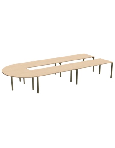 Table de réunion en U finition bois - Nova U