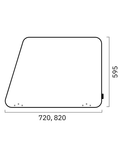 Dimensions de l'écran acoustique latéral chanfreiné droit TOP 530 hauteur 530 mm.