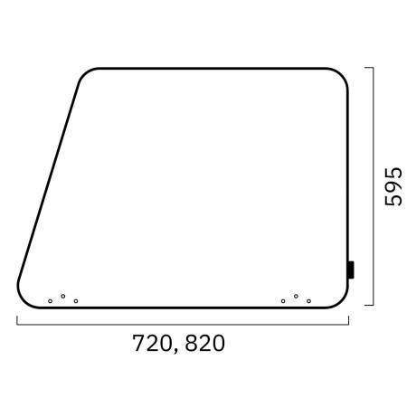 Dimensions de l'écran acoustique latéral chanfreiné droit TOP 530 hauteur 530 mm.