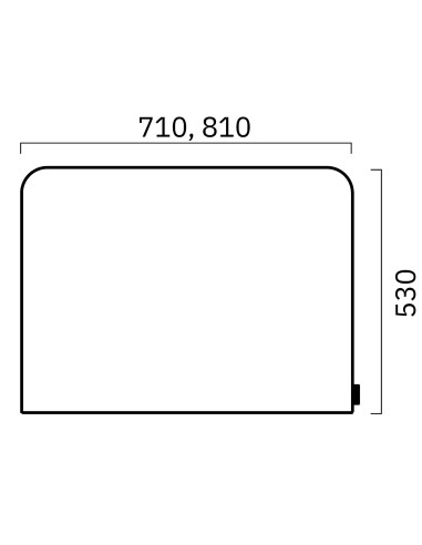 Dimensions de l'écran latéral central pour bench TOP 530.