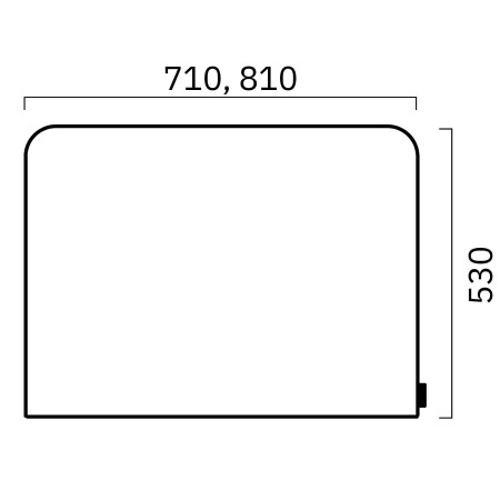 Dimensions de l'écran latéral central pour bench TOP 530.