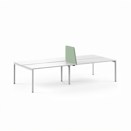 Écran acoustique chanfreiné TOP 530 vert pour bench NOVA à quatre postes.