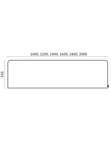 Dimensions de l'écran acoustique bench NOVA frontal TOP 530.