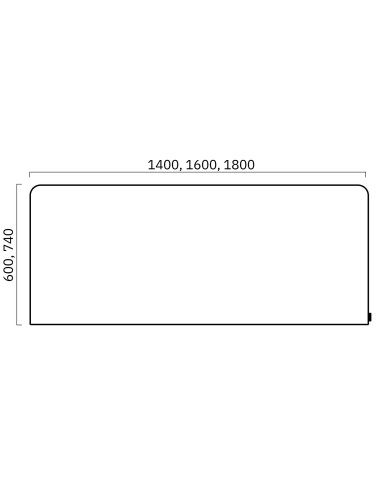 Dimensions de la séparation acoustique TOP 530 frontale pour bench MOTION.