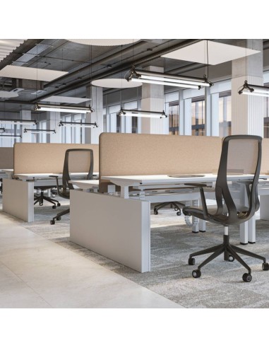 Écran acoustique TOP 530 haut classe C pour bureaux bench MOTION assis-debout à Bâle.