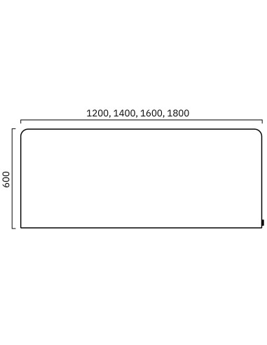 Dimensions de l'écran acoustique pour bench B-ACTIVE ou MOTION TOP 530.