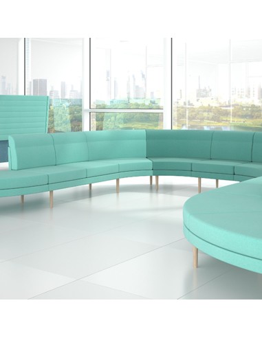 Accueil d'entreprise à Lugano avec un canapé modulaire moderne ARCIPELAGO bleu.