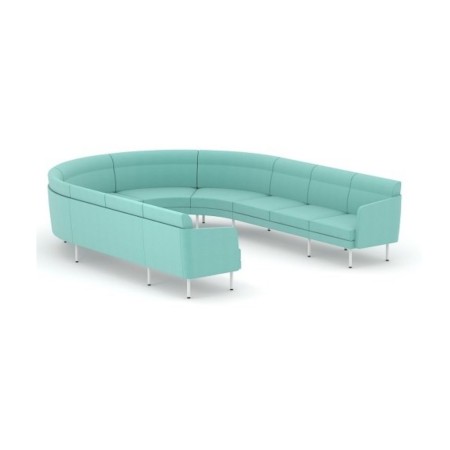 Canapé modulaire incurvé 10 places en forme de U ARCIPELAGO pour espace lounge professionnel.