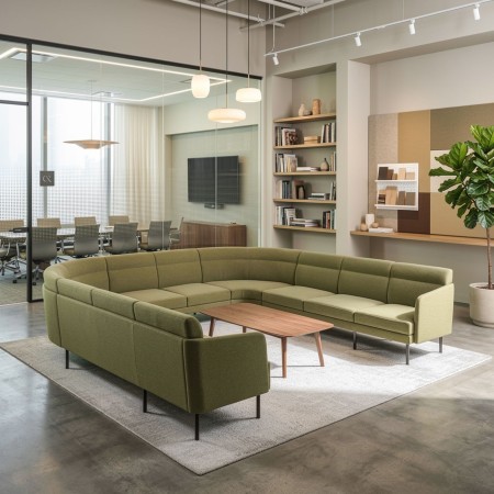 Canapé modulaire incurvé 10 places en forme de U ARCIPELAGO pour espace lounge professionnel. 2