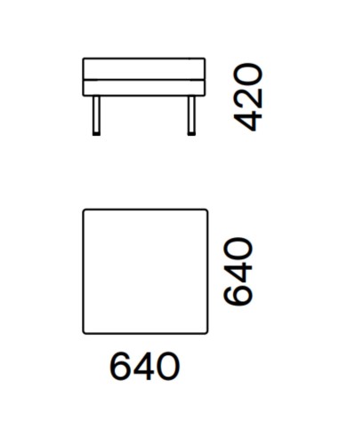 Dimensions du pouf ARCIPELAGO 1 place.