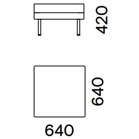 Dimensions du pouf ARCIPELAGO 1 place.