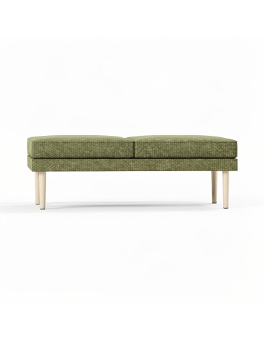 Pouf ARCIPELAGO 2 places vert en tissu sur piètement fin.