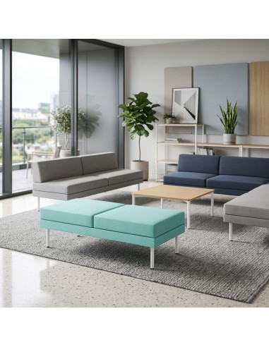 Banquette lounge 2 places sans dossier ARCIPELAGO dans un espace lounge professionnel.