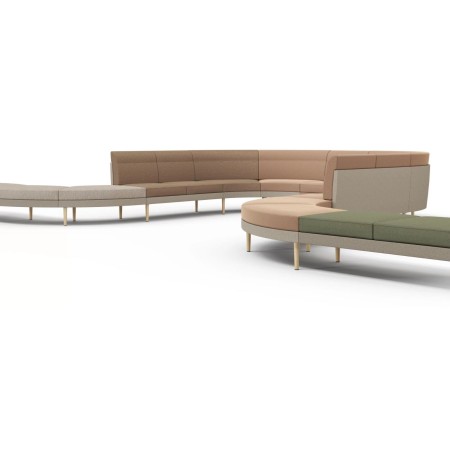Banquette modulaire d'accueil professionnel ARCIPELAGO pour lounge.