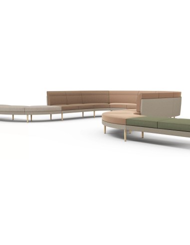 Banquette incurvée modulaire d'accueil professionnel ARCIPELAGO pour lounge.